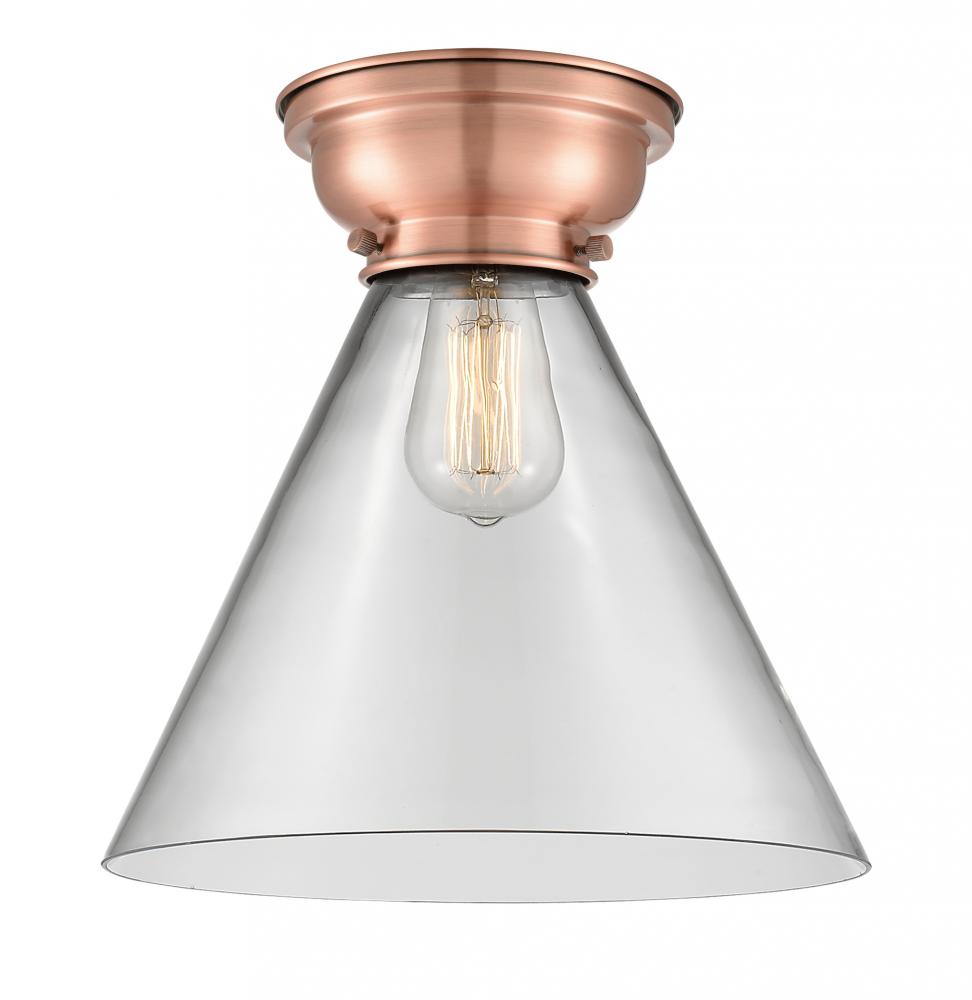 Cone - 1 Light - 12 inch - Antique Copper - Flush Mount