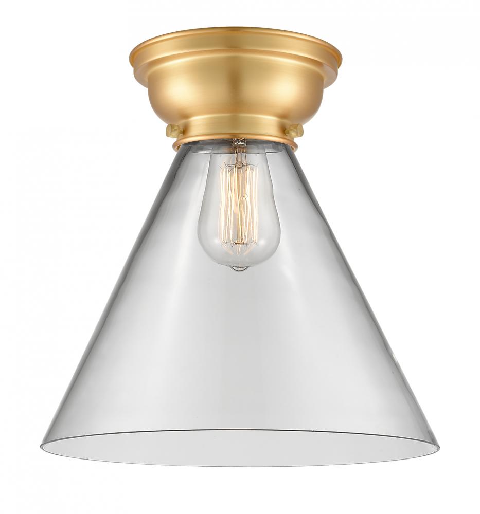 Cone - 1 Light - 12 inch - Satin Gold - Flush Mount