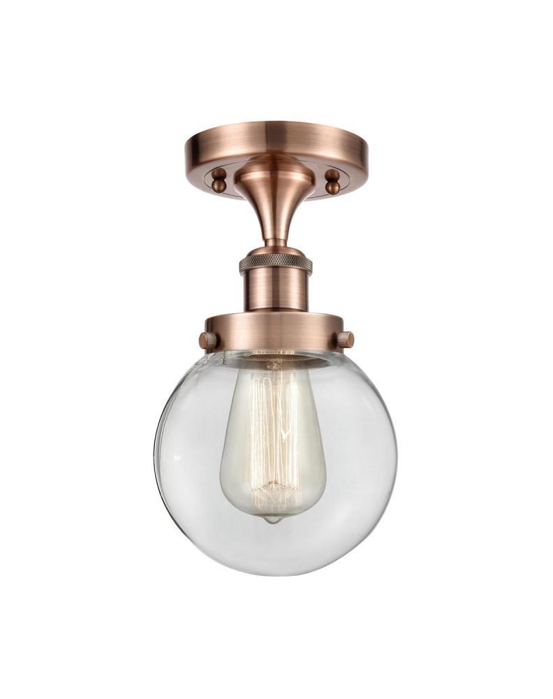 Beacon - 1 Light - 6 inch - Antique Copper - Semi-Flush Mount