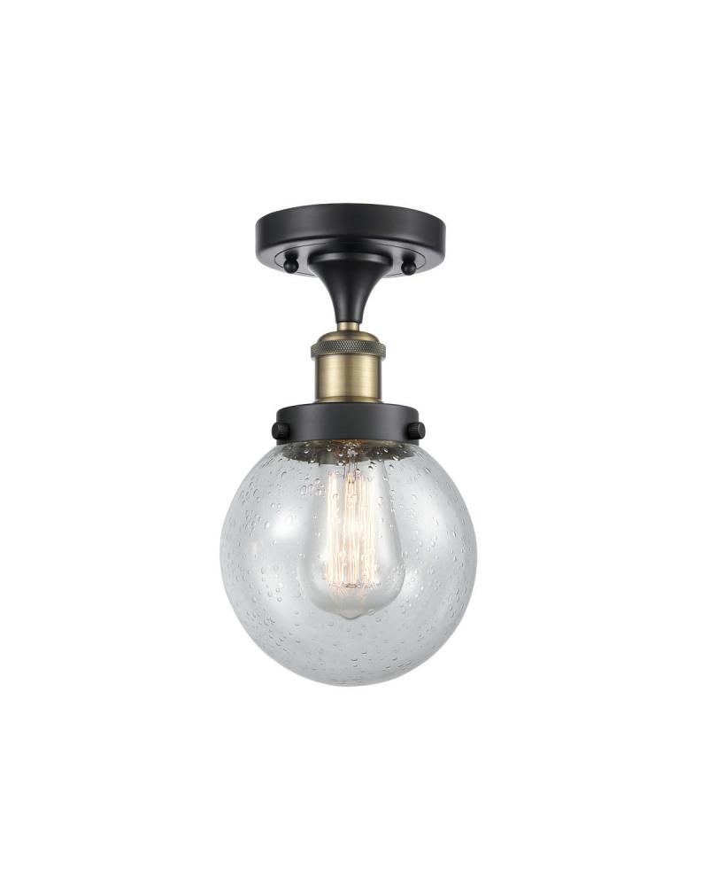 Beacon - 1 Light - 6 inch - Black Antique Brass - Semi-Flush Mount