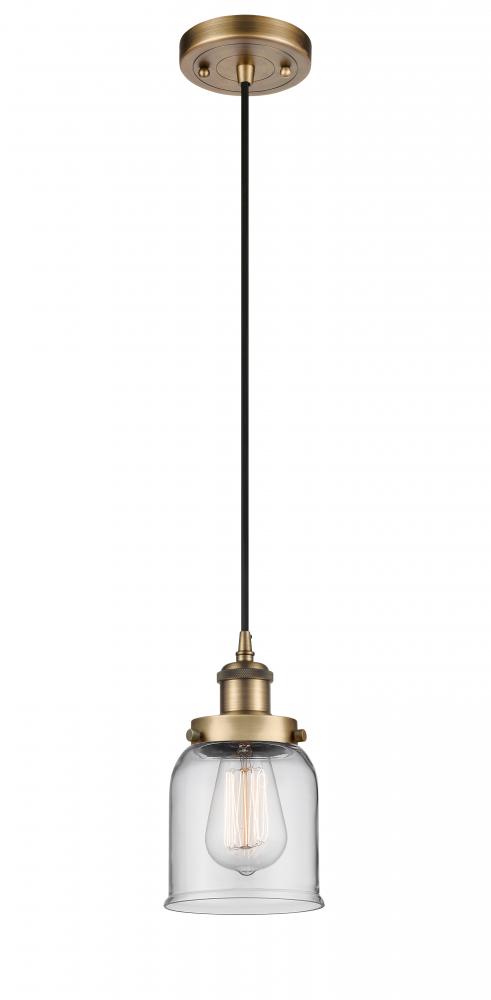 Bell - 1 Light - 5 inch - Brushed Brass - Cord hung - Mini Pendant