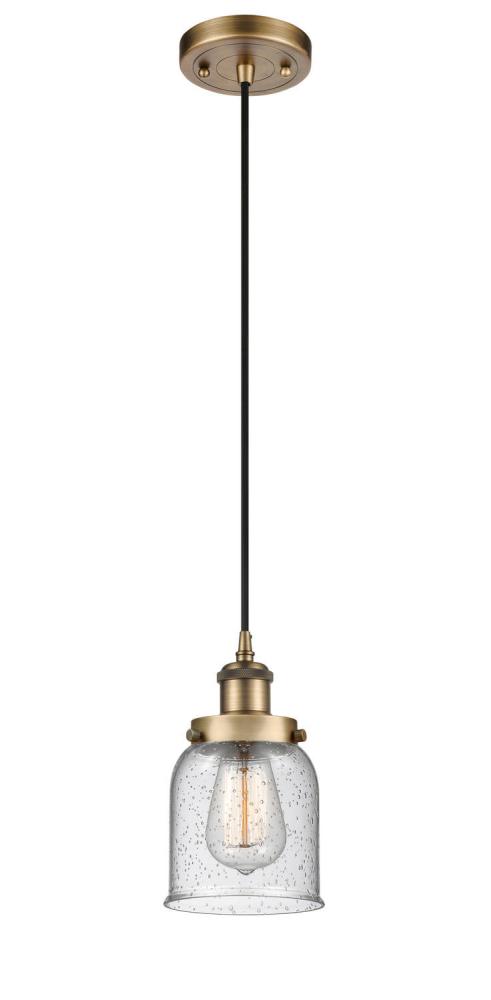 Bell - 1 Light - 5 inch - Brushed Brass - Cord hung - Mini Pendant