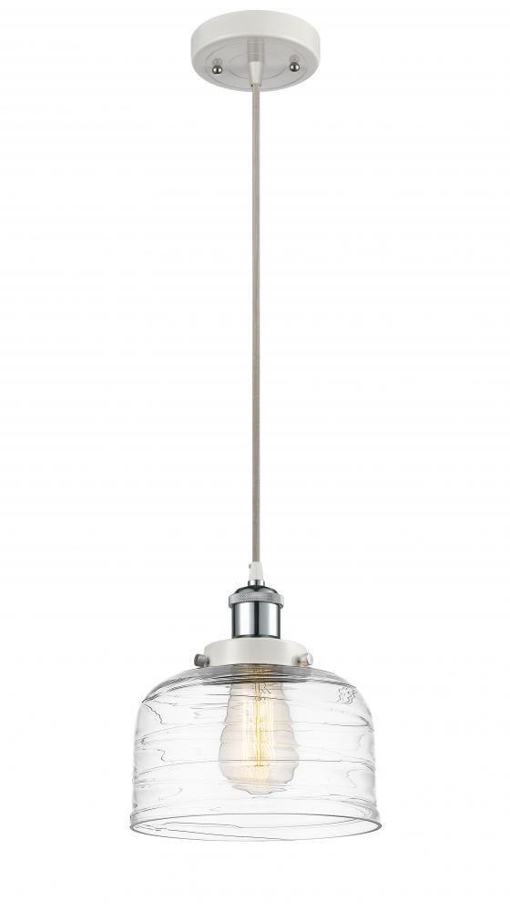 Bell - 1 Light - 8 inch - White Polished Chrome - Cord hung - Mini Pendant