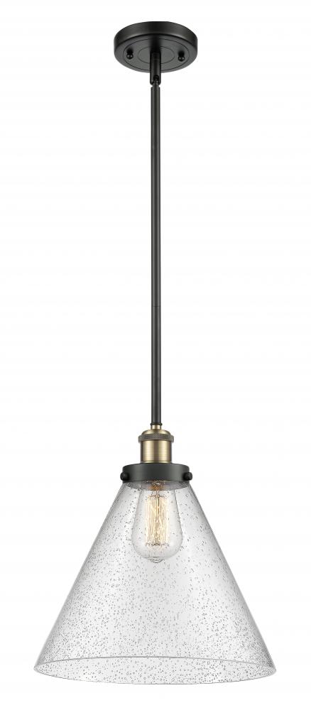 Cone - 1 Light - 12 inch - Black Antique Brass - Mini Pendant