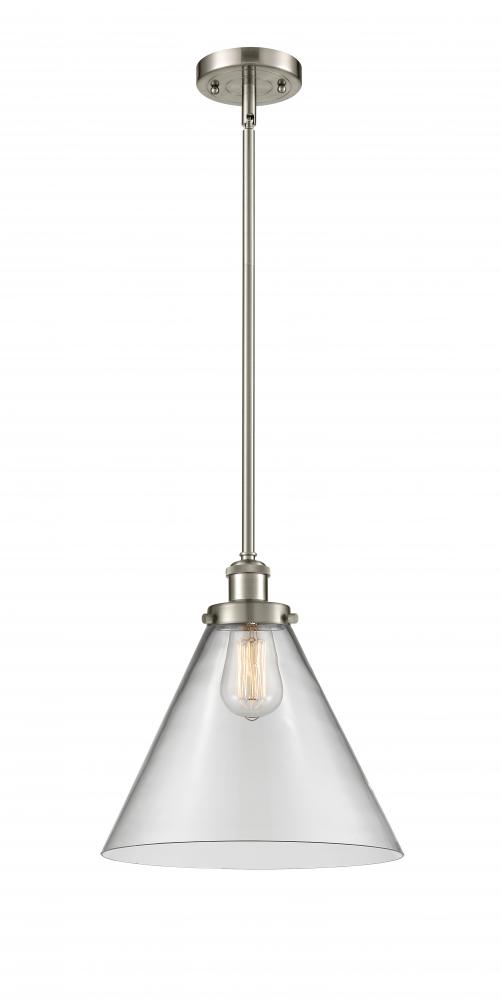 Cone - 1 Light - 12 inch - Brushed Satin Nickel - Mini Pendant