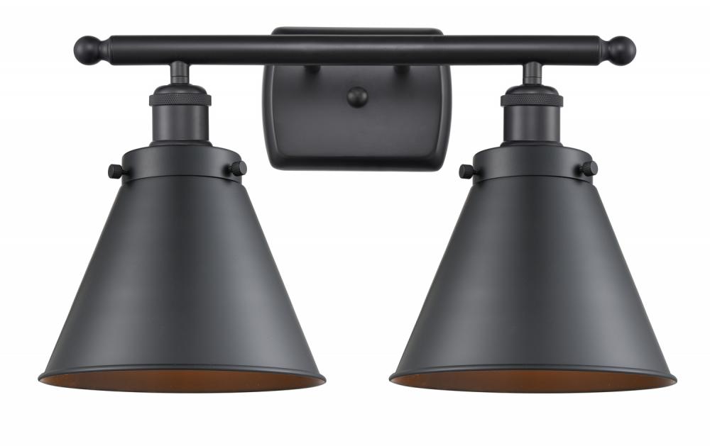 Appalachian - 2 Light - 16 inch - Matte Black - Bath Vanity Light