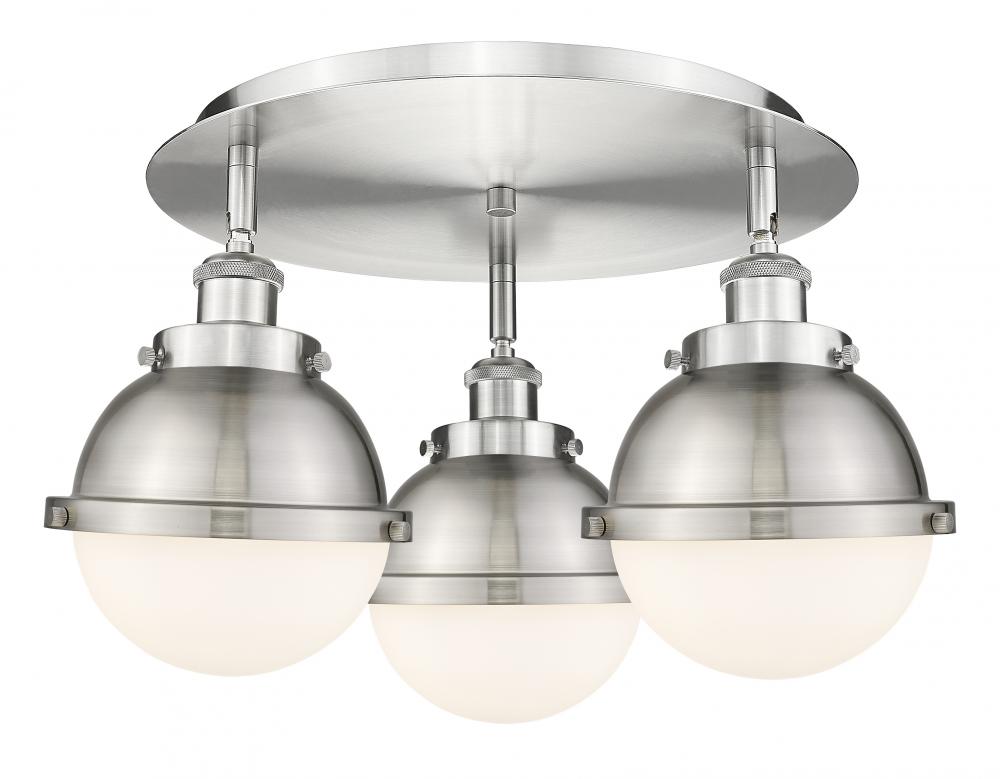 Ballston Urban - 3 Light - 19 inch - Satin Nickel - Flush Mount