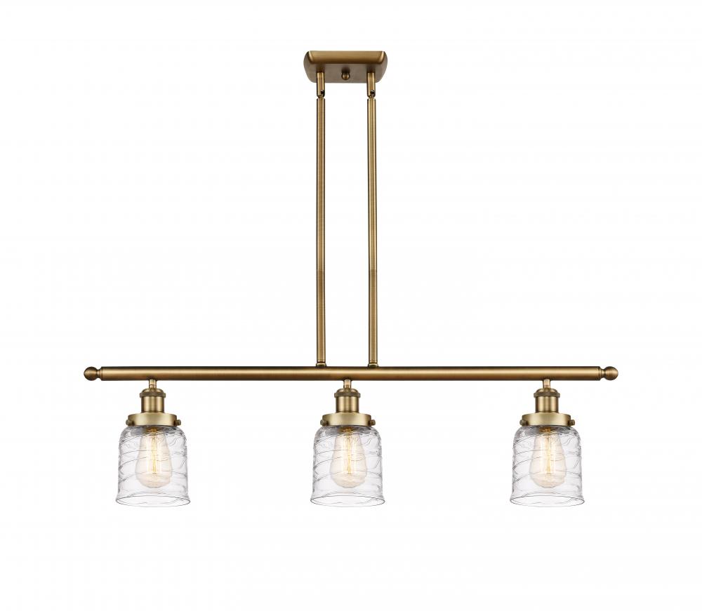 Bell - 3 Light - 36 inch - Brushed Brass - Stem Hung - Island Light