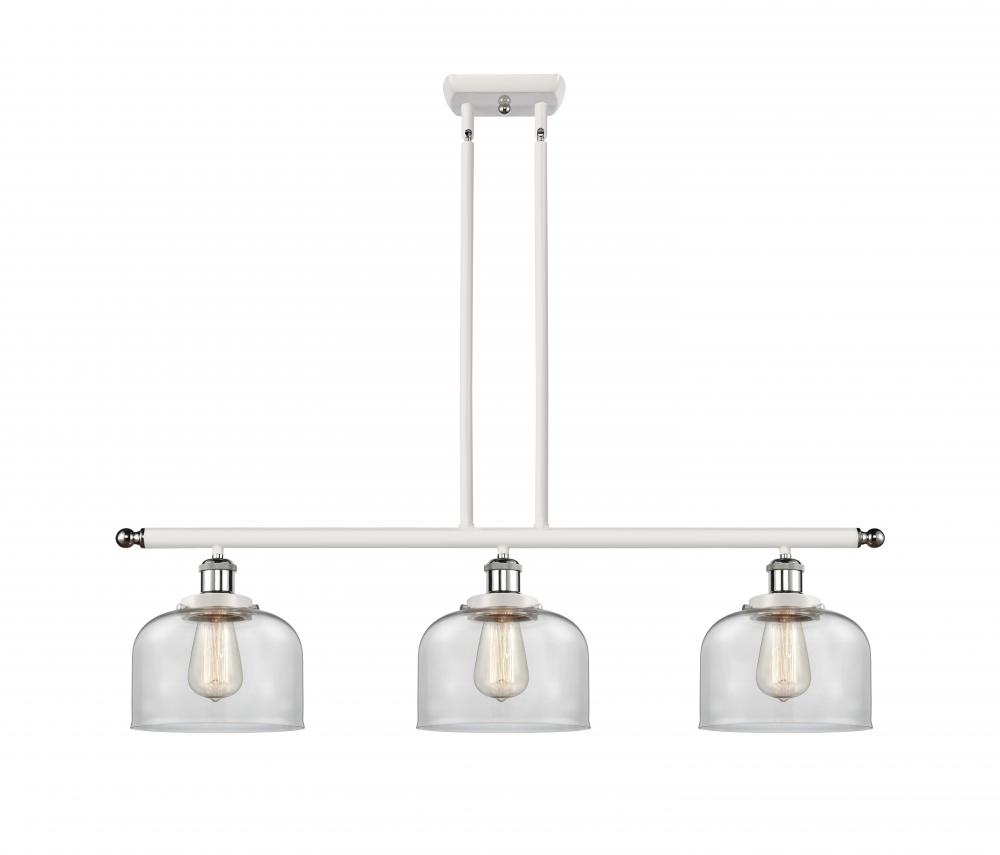 Bell - 3 Light - 36 inch - White Polished Chrome - Stem Hung - Island Light