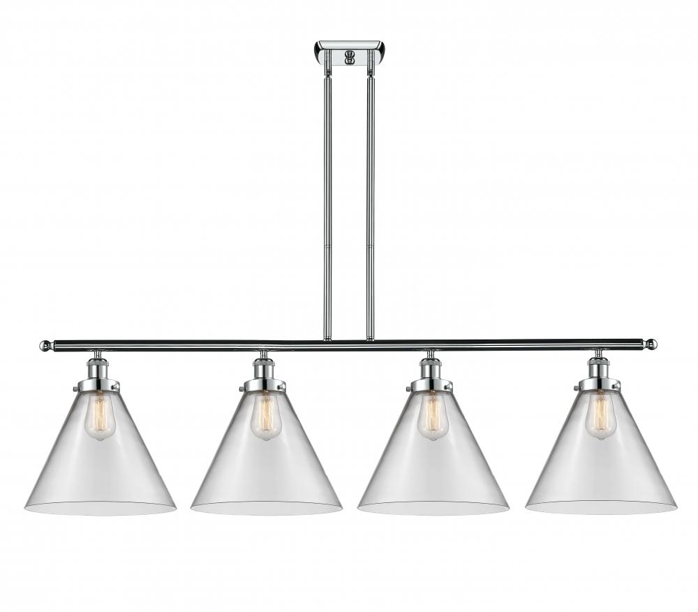 Cone - 4 Light - 48 inch - Polished Chrome - Stem Hung - Island Light