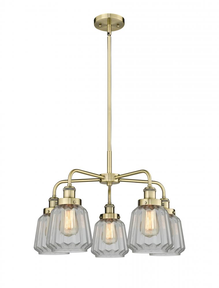 Chatham - 5 Light - 26 inch - Antique Brass - Chandelier