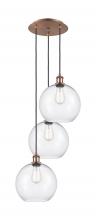 Innovations Lighting 113B-3P-AC-G122-10 - Athens - 3 Light - 17 inch - Antique Copper - Cord Hung - Multi Pendant