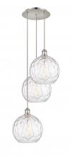 Innovations Lighting 113B-3P-PN-G1215-10 - Athens Water Glass - 3 Light - 17 inch - Polished Nickel - Cord hung - Multi Pendant