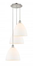 Innovations Lighting 113B-3P-PN-GBD-121 - Bristol - 3 Light - 19 inch - Polished Nickel - Cord Hung - Multi Pendant