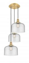 Innovations Lighting 113F-3P-SG-G74-L - Cone - 3 Light - 18 inch - Satin Gold - Cord hung - Multi Pendant