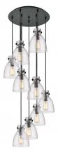 Innovations Lighting 119-410-1PS-BK-G412-8SDY - Newton Bell - 9 Light - 22 inch - Matte Black - Multi Pendant