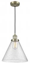 Innovations Lighting 201C-AB-G44-L - Cone - 1 Light - 12 inch - Antique Brass - Cord hung - Mini Pendant