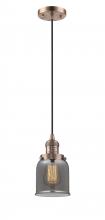 Innovations Lighting 201C-AC-G53 - Bell - 1 Light - 5 inch - Antique Copper - Cord hung - Mini Pendant