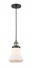 Innovations Lighting 201C-BAB-G191 - Bellmont - 1 Light - 6 inch - Black Antique Brass - Cord hung - Mini Pendant