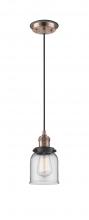 Innovations Lighting 201CBP-ACBK-G52 - Bell - 1 Light - 5 inch - Antique Copper - Cord hung - Mini Pendant