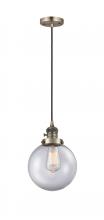 Innovations Lighting 201CSW-AB-G202-8 - Beacon - 1 Light - 8 inch - Antique Brass - Cord hung - Mini Pendant