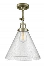 Innovations Lighting 201F-AB-G44-L - Cone - 1 Light - 12 inch - Antique Brass - Semi-Flush Mount