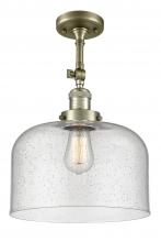 Innovations Lighting 201F-AB-G74-L - Bell - 1 Light - 12 inch - Antique Brass - Semi-Flush Mount