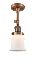 Innovations Lighting 201F-AC-G181S - Canton - 1 Light - 5 inch - Antique Copper - Semi-Flush Mount