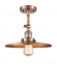 Innovations Lighting 201F-AC-MFR-AC-12 - Railroad - 1 Light - 12 inch - Antique Copper - Semi-Flush Mount