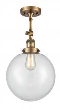 Innovations Lighting 201F-BB-G202-10 - Beacon - 1 Light - 10 inch - Brushed Brass - Semi-Flush Mount