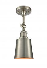 Innovations Lighting 201F-SN-M9-SN - Addison - 1 Light - 5 inch - Brushed Satin Nickel - Semi-Flush Mount