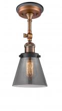 Innovations Lighting 201FBP-ACBK-G63 - Cone - 1 Light - 6 inch - Antique Copper - Semi-Flush Mount