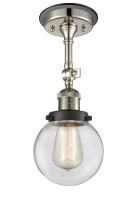 Innovations Lighting 201FBP-PNBK-G202-6 - Beacon - 1 Light - 6 inch - Polished Nickel - Semi-Flush Mount