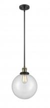 Innovations Lighting 201S-BAB-G202-10 - Beacon - 1 Light - 10 inch - Black Antique Brass - Stem Hung - Mini Pendant