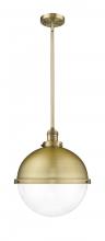 Innovations Lighting 201S-BB-HFS-122-BB - Hampden - 1 Light - 13 inch - Brushed Brass - Stem Hung - Pendant