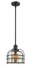 Innovations Lighting 201S-BK-G78-CE - Bell Cage - 1 Light - 9 inch - Matte Black - Stem Hung - Mini Pendant