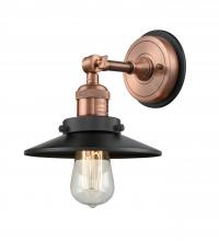 Innovations Lighting 203BP-ACBK-M6-BK - Railroad - 1 Light - 8 inch - Antique Copper - Sconce