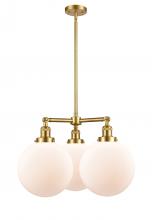 Innovations Lighting 207-SG-G201-10 - Beacon - 3 Light - 24 inch - Satin Gold - Stem Hung - Chandelier