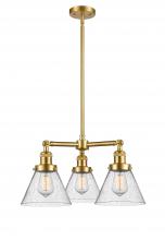 Innovations Lighting 207-SG-G44 - Cone - 3 Light - 22 inch - Satin Gold - Stem Hung - Chandelier