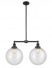 Innovations Lighting 209-BK-G204-12 - Beacon - 2 Light - 27 inch - Matte Black - Stem Hung - Island Light