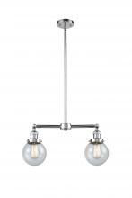 Innovations Lighting 209-PC-G204-6 - Beacon - 2 Light - 23 inch - Polished Chrome - Stem Hung - Island Light