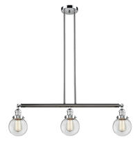 Innovations Lighting 213-PC-G202-6 - Beacon - 3 Light - 39 inch - Polished Chrome - Stem Hung - Island Light