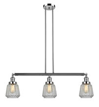 Innovations Lighting 213-PN-G142 - Chatham - 3 Light - 39 inch - Polished Nickel - Stem Hung - Island Light