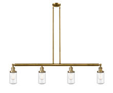 Innovations Lighting 214-BB-G314 - Dover - 4 Light - 49 inch - Brushed Brass - Stem Hung - Island Light