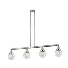 Innovations Lighting 214-SN-G202-6 - Beacon - 4 Light - 51 inch - Brushed Satin Nickel - Stem Hung - Island Light