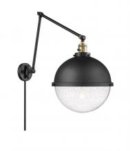 Innovations Lighting 238-BAB-HFS-122-BK - Hampden - 1 Light - 13 inch - Black Antique Brass - Swing Arm