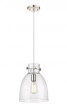 Innovations Lighting 410-1PM-PN-G412-10CL - Newton Bell - 1 Light - 10 inch - Polished Nickel - Cord hung - Pendant