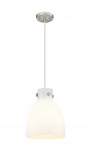 Innovations Lighting 410-1PM-SN-G412-10WH - Newton Bell - 1 Light - 10 inch - Satin Nickel - Cord hung - Pendant