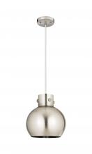 Innovations Lighting 410-1PM-SN-M410-10SN - Newton Sphere - 1 Light - 10 inch - Satin Nickel - Cord hung - Pendant