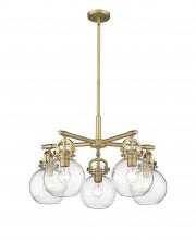 Innovations Lighting 410-5CR-BB-G410-7CL - Newton Sphere - 5 Light - 26 inch - Brushed Brass - Chandelier